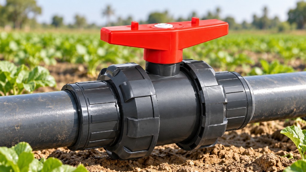 FLOTEC irrigation ball valve on a farm line